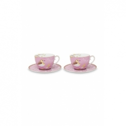 Coffret 2 Paire tasse thé Early Bird Rose 280ml