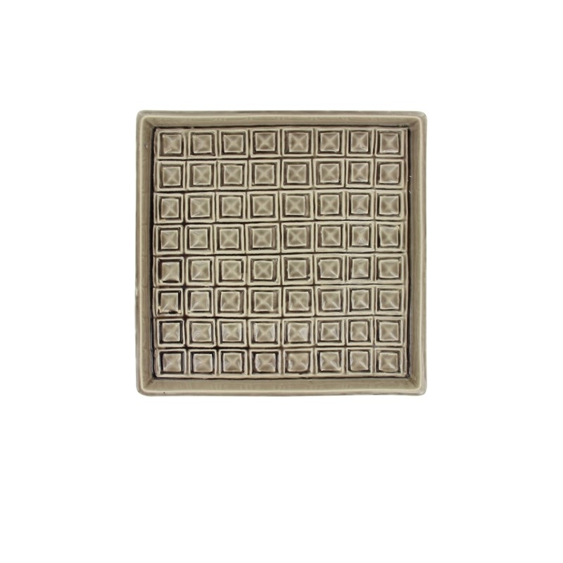 Plateau Roa carré marron - 33x33x4cm