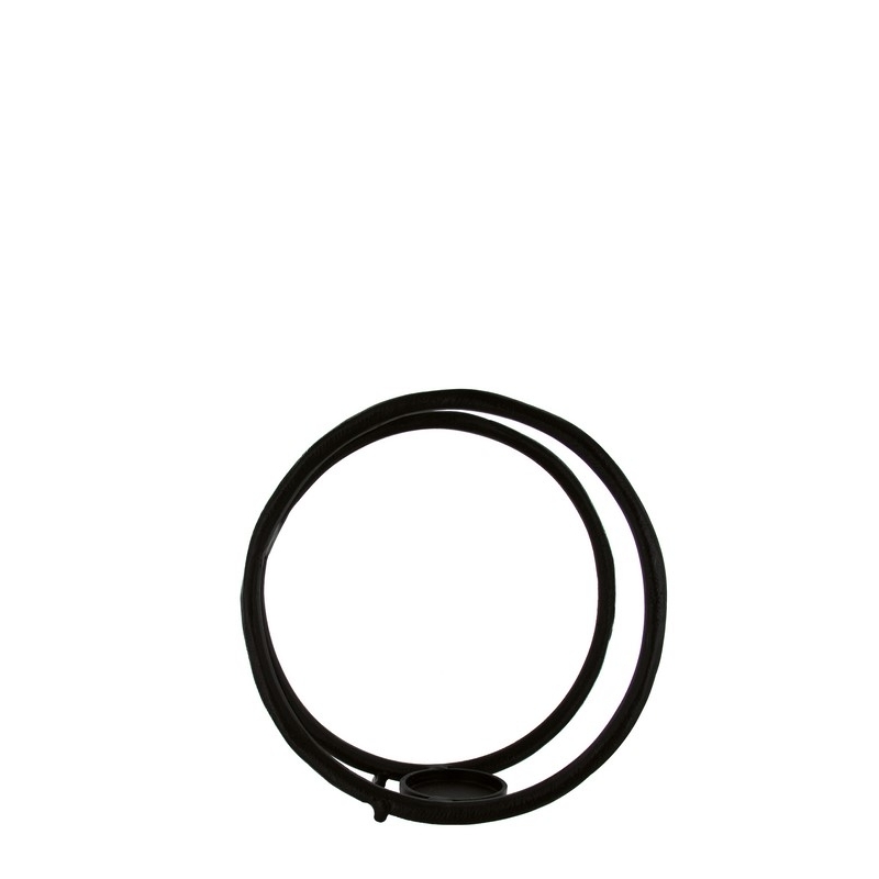 Bougeoir Ring Noir S - Ø30x30cm