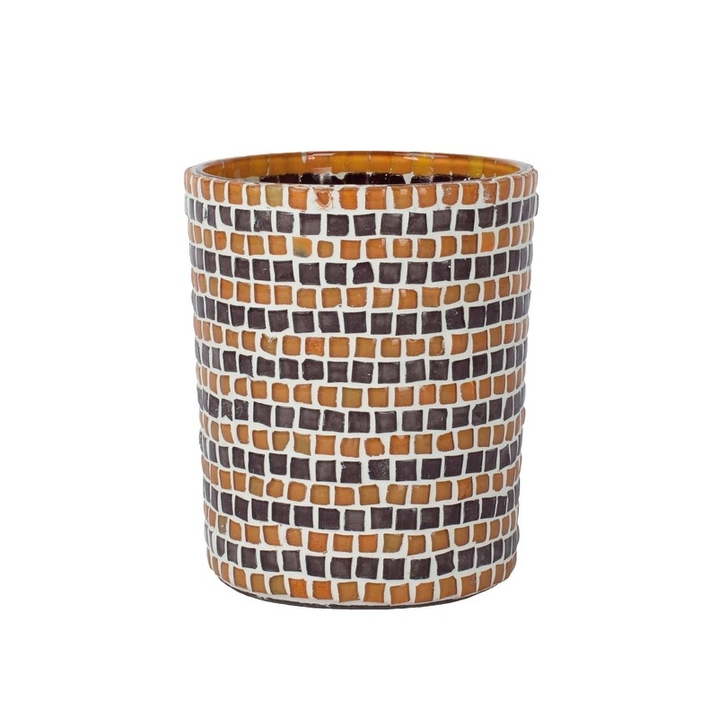 Photophore Shelby Amber - Marron - L - Ø10x13cm