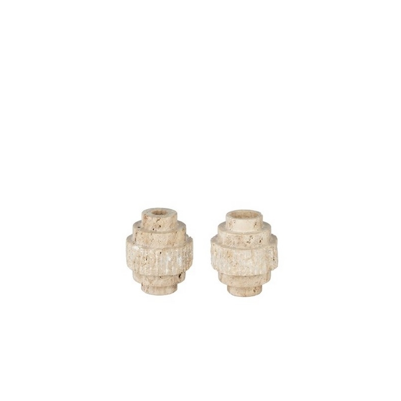 Bougeoir Travertin Rough S - Ø9,5x11,5cm