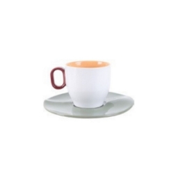Tasse à espresso + soucoupe - Blanc, Vert &...