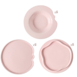 Set de 12 assiettes (3 modèles × 4) - Gardenia...