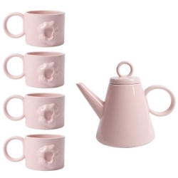 Set de 4 mugs 430 ml + 1 théière - Gardenia...