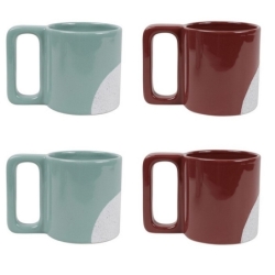 Set de 4 mugs petit-déjeuner 480 ml- Vert &...