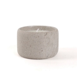 Bougeoir avec bougie soja - Gris Mat -...