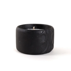 Bougeoir avec bougie soja - Noir Mat -...