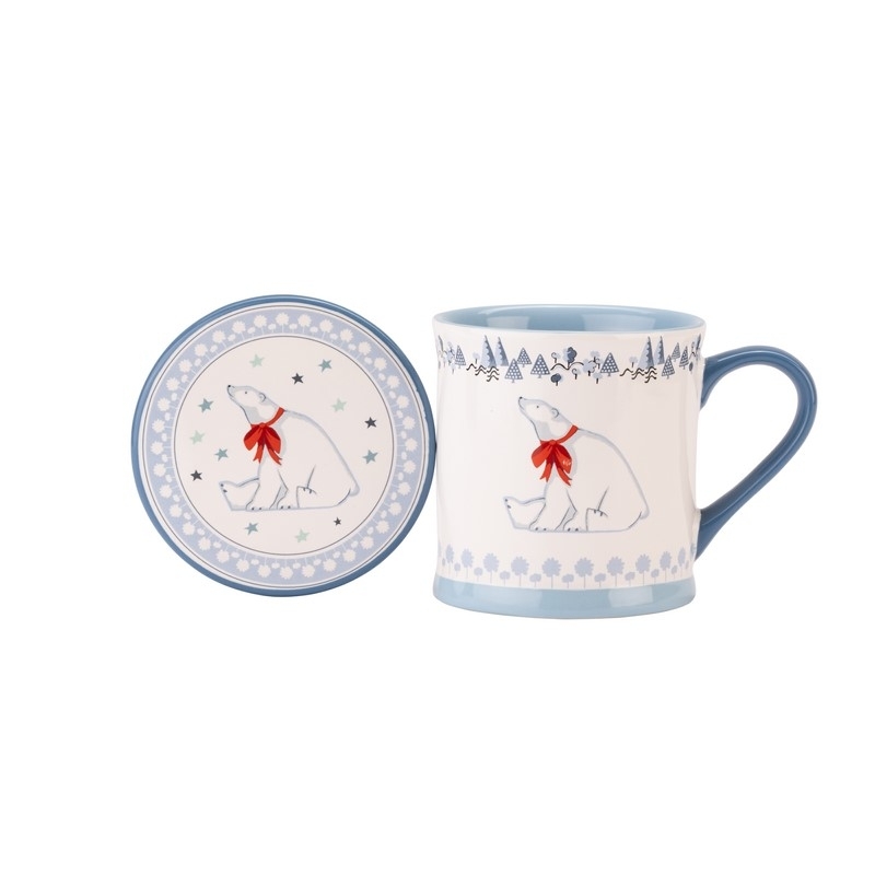 Mug & sous-verre Ours polaire Noël