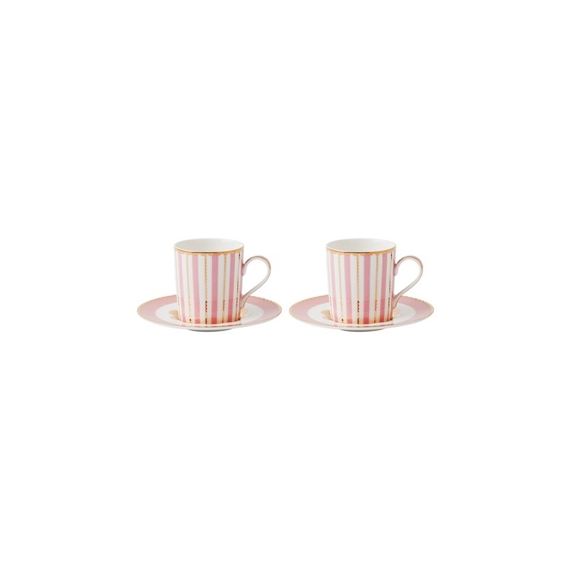 Teas & C's Regency Demi-tasse + soucoupe 100 ml (lot de 2) Rose – Coffret cadeau