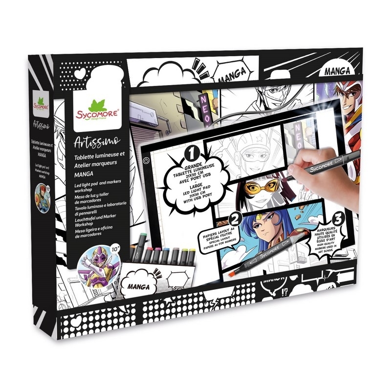 Manga - XXL tablette lumineuse et atelier marqueurs - manga - 10a+