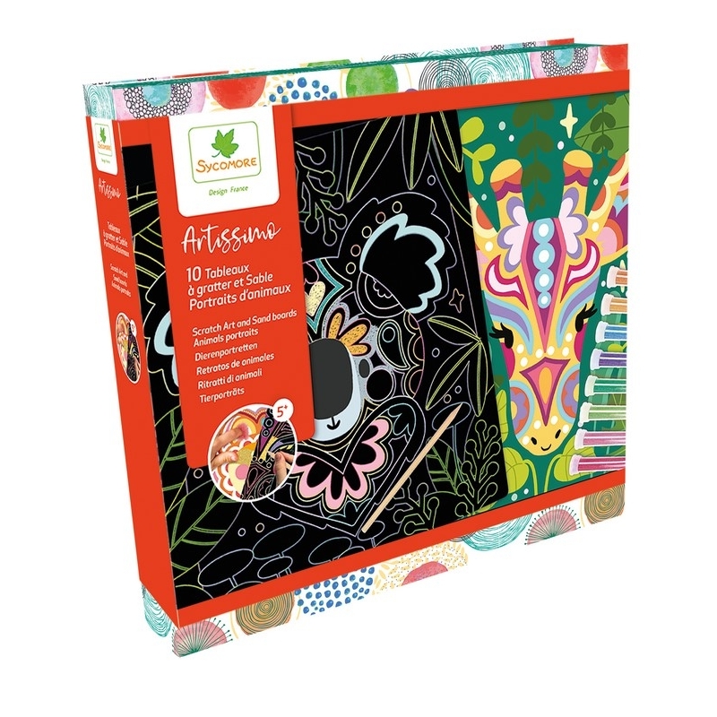 Artissimo - XL - Tableaux à gratter et sable - Portraits d'animaux - 5a+