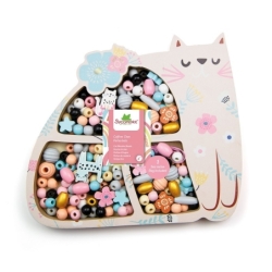 Les Perles - Coffret perles bois chat - 4a+