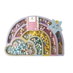 Les Perles - Coffret perles bois - Arc-en-ciel...
