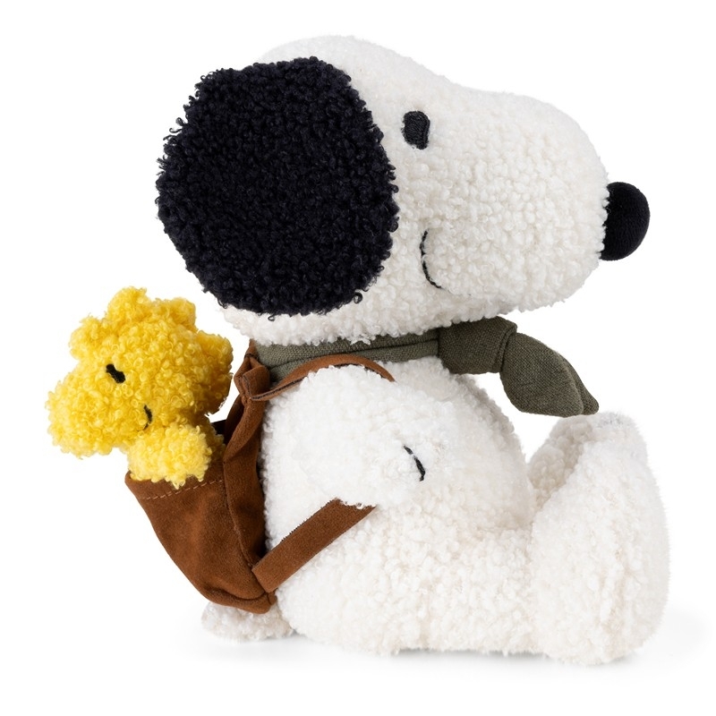 Peluche Snoopy teddy avec Woodstock dans son sac à dos - 20 cm