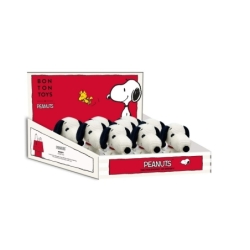 Snoopy assis en velours côtelé crème 12cm en...