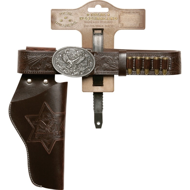 Ceinture et holster Lady - 65-90cm - Marron - Simili cuir et metal