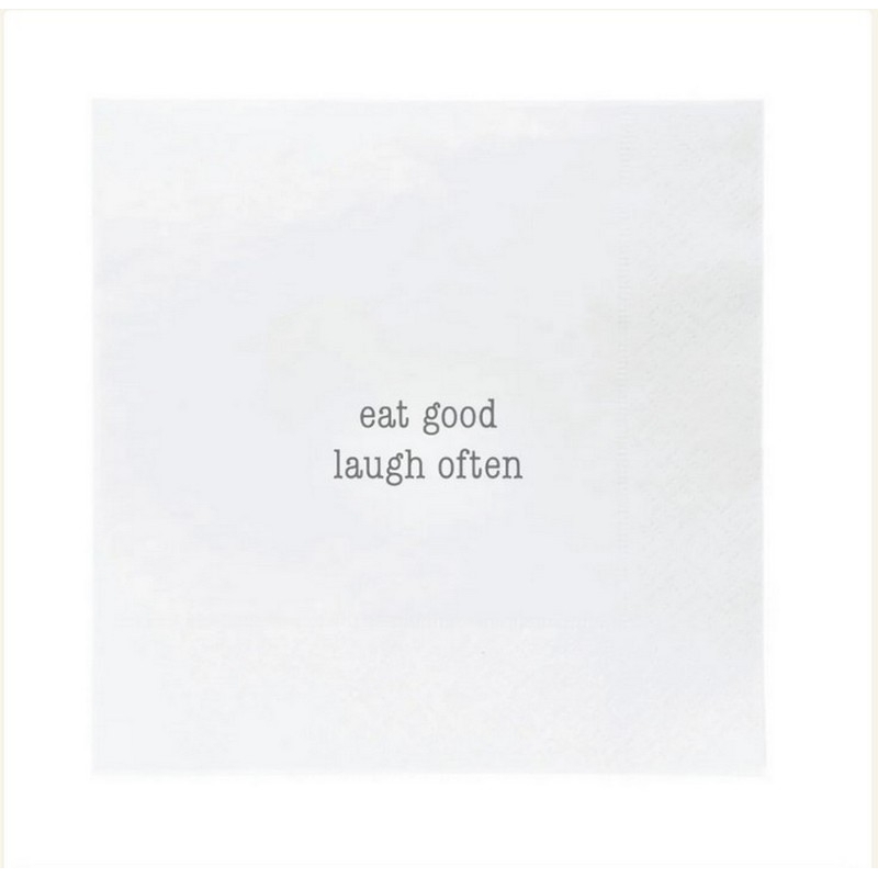 Serviettes en papier - Eat good laugh often - 20pcs - 16x16cm