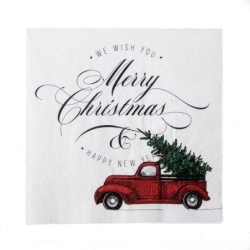 Serviettes en papier - Christmas car - 20pcs -...