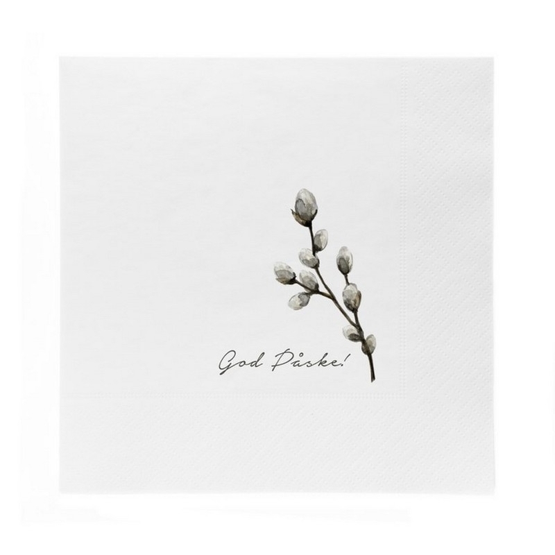Serviettes en papier - Pussy willows god påske - 20pcs - 16x16cm