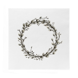 Serviettes en papier - Wreath pussy willows -...