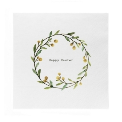 Serviettes en papier - Wreath happy easter -...