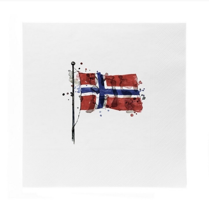 Serviettes en papier - Flag on a flagpole - 20pcs - 16x16cm