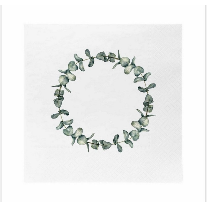 Serviettes en papier - Eucalyptus wreath - 20pcs - 16x16cm