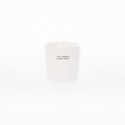Mug - Life happens - Blanc - 9x9cm - 300ml