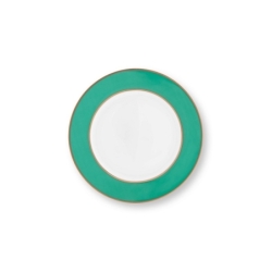 Assiette à pain - Vert/Or - 17cm