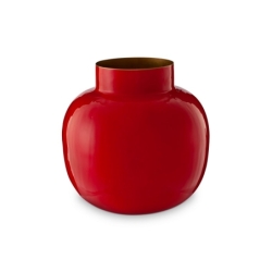 Vase métal rond Blushing Birds Rouge - 25cm