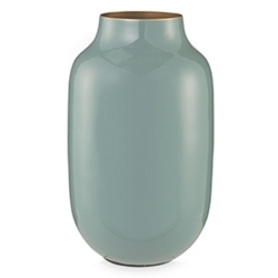 Vase métal ovale Blushing Birds Bleu foncé - 30cm