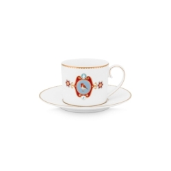 Love Birds  Paire tasse à thé Médaillon Blanc -...