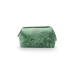 Trousse de toilette - Velours brodé - Vert -...