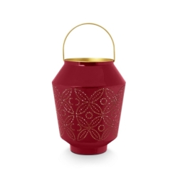 Lanterne émaillée - Rose foncé - 29cm